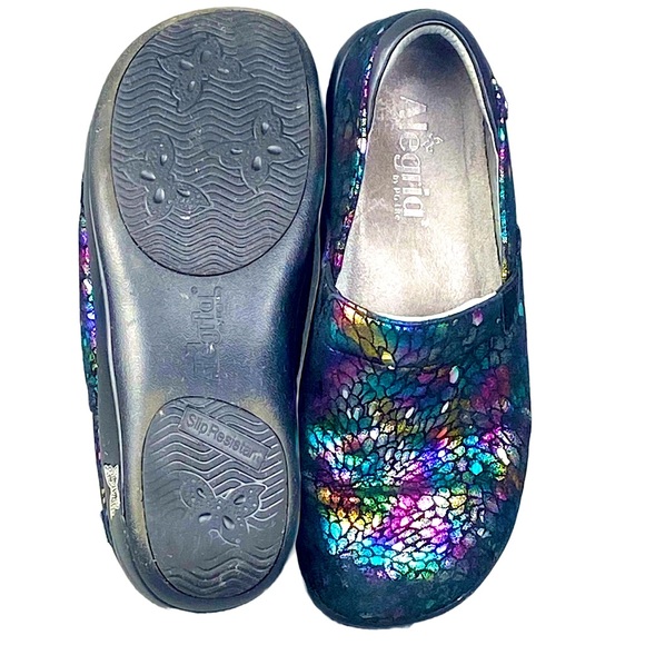 Alegria Women's Sz EU 37/ US 7-7.5 Leather Slip On Keli Minnow Rainbow Kel-459 - Picture 8 of 14